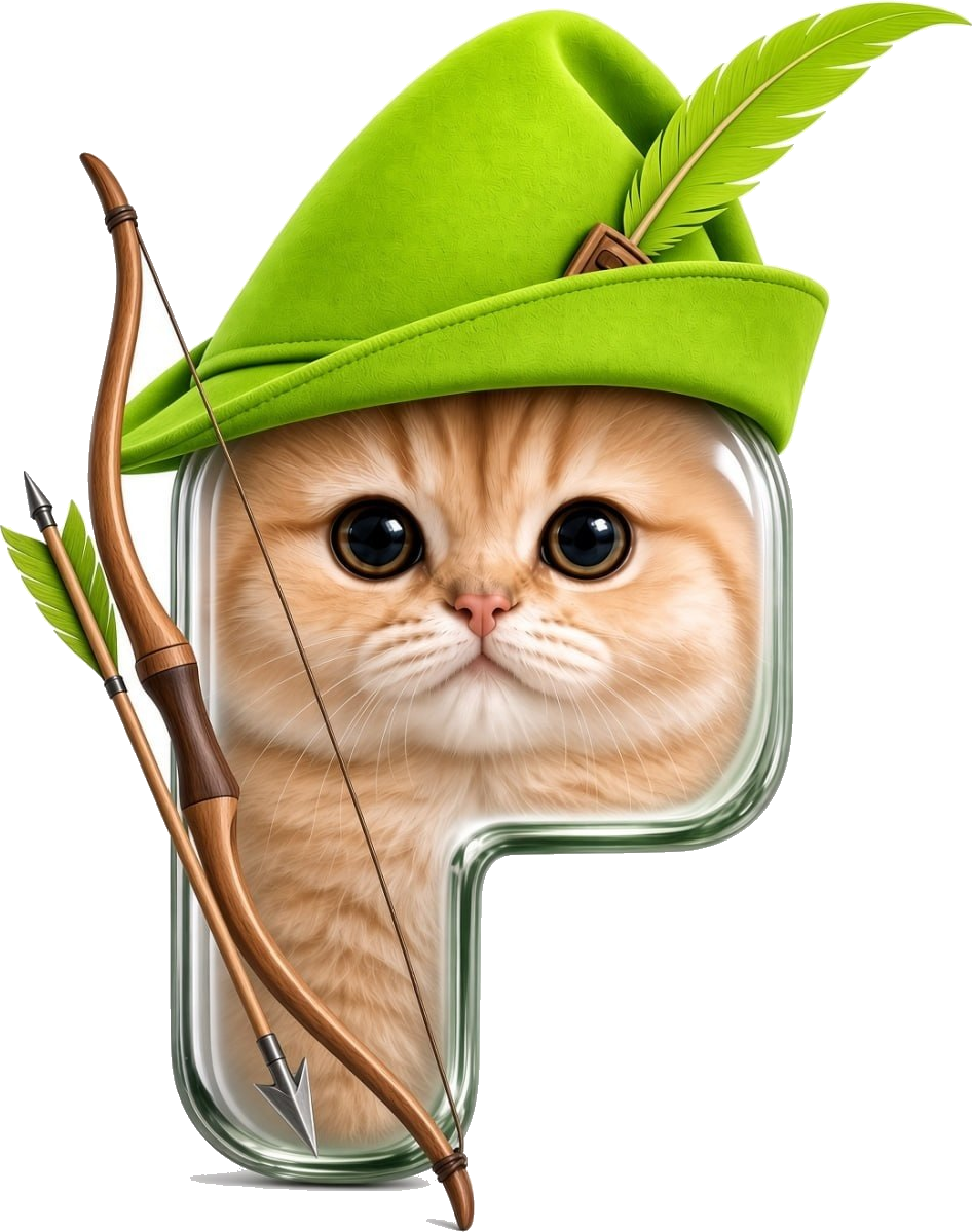 PonsCat — the hooded archer cat